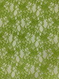 Double-Scalloped Floral Mesh Stretch Lace - Pear Green