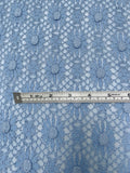 Textured Floral and Corded Stretch Lace - Carolina Blue