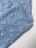 Textured Floral and Corded Stretch Lace - Carolina Blue