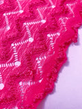 Textured 3D Chevron Lace with Vertical Stretch - Hot Pink