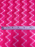 Textured 3D Chevron Lace with Vertical Stretch - Hot Pink