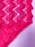 Textured 3D Chevron Lace with Vertical Stretch - Hot Pink