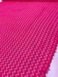 Textured 3D Chevron Lace with Vertical Stretch - Hot Pink