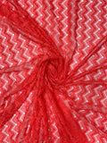 Textured 3D Chevron Lace - Dark Coral