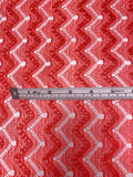 Textured 3D Chevron Lace - Dark Coral