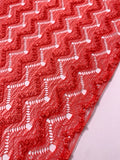 Textured 3D Chevron Lace - Dark Coral