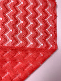 Textured 3D Chevron Lace - Dark Coral