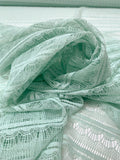 Scalloped Striped Lace - Seafoam