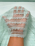 Scalloped Striped Lace - Seafoam