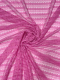 Scalloped Striped Lace - Orchid Pink