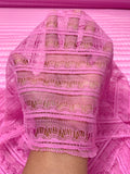 Scalloped Striped Lace - Orchid Pink