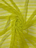 Scalloped Striped Lace - Neon Yellow