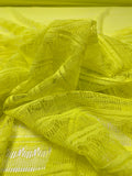 Scalloped Striped Lace - Neon Yellow