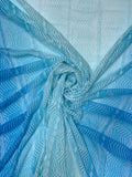 Ombré Striped Stretch Lace - Aqua Blue / Celeste