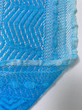 Ombré Striped Stretch Lace - Aqua Blue / Celeste