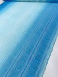 Ombré Striped Stretch Lace - Aqua Blue / Celeste