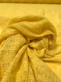 Floral Chevron Vines Lace with Vertical Stretch - Corn Yellow