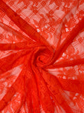 Lattice Floral Lily Lace - Red-Orange