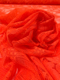 Lattice Floral Lily Lace - Red-Orange
