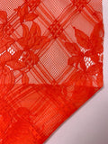 Lattice Floral Lily Lace - Red-Orange