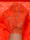 Lattice Floral Lily Lace - Red-Orange
