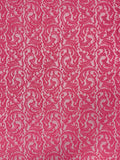 Double-Scalloped Paisley Vines Lace with Vertical Stretch - Pink