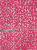 Double-Scalloped Paisley Vines Lace with Vertical Stretch - Pink