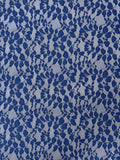 Leaf Vines Lace-Tulle - Cobalt Blue
