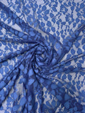 Leaf Vines Lace-Tulle - Cobalt Blue