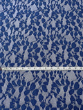 Leaf Vines Lace-Tulle - Cobalt Blue