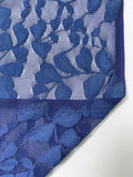 Leaf Vines Lace-Tulle - Cobalt Blue