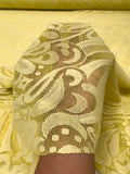 Retro Swirls on Mesh Lace - Citrus Yellow