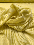Retro Swirls on Mesh Lace - Citrus Yellow