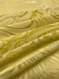 Retro Swirls on Mesh Lace - Citrus Yellow