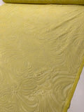 Retro Swirls on Mesh Lace - Citrus Yellow