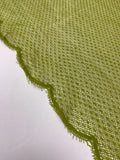 French Double-Scalloped Swiss-Dotted Fishnet Lace with Mechanical Stretch - Warm Olive