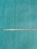 French Double-Scalloped Swiss-Dotted Fishnet Lace with Mechanical Stretch - Turquoise Blue