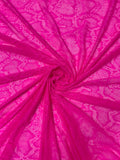 Italian Snakeskin Lace with Vertical Stretch - Hot Pink