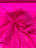 Italian Snakeskin Lace with Vertical Stretch - Hot Pink