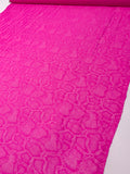 Italian Snakeskin Lace with Vertical Stretch - Hot Pink