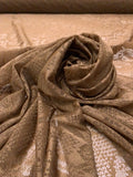 Italian Snakeskin Lace with Vertical Stretch - Brown