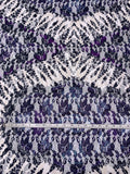 Floral Lace with Abstract Print - Purple / Navy / Off-White