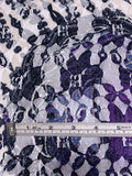 Floral Lace with Abstract Print - Purple / Navy / Off-White