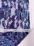 Floral Lace with Abstract Print - Purple / Navy / Off-White