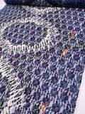 Floral Lace with Abstract Print - Purple / Navy / Off-White