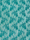 Floral Stretch Lace with Sequins - Teal