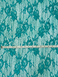 Floral Stretch Lace with Sequins - Teal