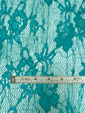 Floral Stretch Lace with Sequins - Teal