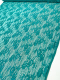 Floral Stretch Lace with Sequins - Teal