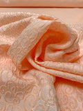 Swirl Motif Textured Brocade - Peach